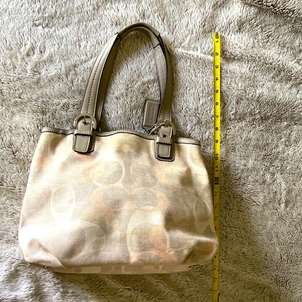 COACH Linen logo print purse